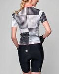SANTINI Kolesarski dres s kratkimi rokavi - TONO SFERA LADY - črna/bela