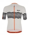 SANTINI Kolesarski dres kratek rokav in kratke hlače - TONO PROFILO - oranžna/črna/bela