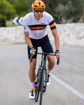 SANTINI Kolesarski dres s kratkimi rokavi - SLEEK BENGAL - oranžna/črna/bela