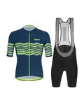 SANTINI Kolesarski dres kratek rokav in kratke hlače - TONO PROFILO - črna/zelena