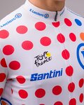 SANTINI Kolesarski dres s kratkimi rokavi - TOUR DE FRANCE 2024 - rdeča/bela
