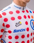 SANTINI Kolesarski dres s kratkimi rokavi - TOUR DE FRANCE 2024 - rdeča/bela