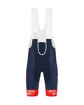 SANTINI Kolesarske kratke hlače z naramnicami - TREK SEGAFREDO 2022 FAN LINE - modra/rdeča