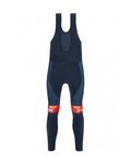 SANTINI Kolesarske dolge hlače z naramnicami - TREK SEGAFREDO 2022 FAN LINE WINTER - rdeča/modra