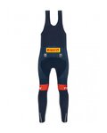 SANTINI Kolesarske dolge hlače z naramnicami - TREK SEGAFREDO 2022 FAN LINE WINTER - rdeča/modra