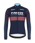 SANTINI Kolesarski dres z dolgimi rokavi zimski - TREK 2022 FACTORY RACING CX WINTER - rožnata/modra