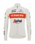 SANTINI Kolesarski dres z dolgimi rokavi zimski - TREK SEGAFREDO 2022 WINTER - bela/rdeča