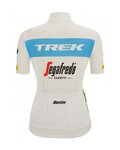 SANTINI Kolesarski dres s kratkimi rokavi - TREK SEGAFREDO 2022 LADY FAN LINE - modra/bela