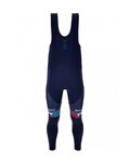 SANTINI Kolesarske dolge hlače z naramnicami - TREK 2023 FACTORY RACING WINTER - modra