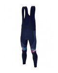 SANTINI Kolesarske dolge hlače z naramnicami - TREK 2023 FACTORY RACING WINTER - modra