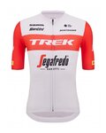 SANTINI Kolesarski dres s kratkimi rokavi - TREK SEGAFREDO 2023 FAN LINE - rdeča/bela