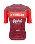 SANTINI Kolesarski dres s kratkimi rokavi - TREK SEGAFREDO 2023 FAN LINE - rdeča/bela