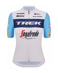 SANTINI Kolesarski dres s kratkimi rokavi - TREK SEGAFREDO 2023 LADY FAN LINE - svetlo modra/bela