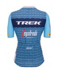 SANTINI Kolesarski dres s kratkimi rokavi - TREK SEGAFREDO 2023 LADY FAN LINE - svetlo modra/bela