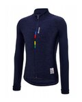 SANTINI Kolesarski dres z dolgimi rokavi zimski - UCI RAINBOW PURE WNT - modra