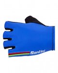 SANTINI Kolesarske rokavice s kratkimi prsti - UCI RAINBOW - mavrično/modra