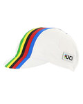 SANTINI Kolesarska kapa - UCI RAINBOW - mavrično/bela
