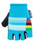 SANTINI Kolesarske rokavice s kratkimi prsti - UCI RAINBOW - svetlo modra