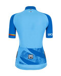 SANTINI Kolesarski dres s kratkimi rokavi - UCI WORLD LADY - svetlo modra