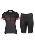 SCOTT Kolesarski dres kratek rokav in kratke hlače - GRAVEL CONTESSA LADY - vijolična/črna