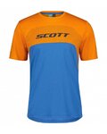 SCOTT Kolesarski dres s kratkimi rokavi - TRAIL FLOW DRI SS - modra/oranžna