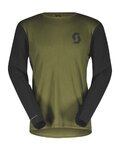 SCOTT Kolesarski dres z dolgimi rokavi poletni - TRAIL VERTIC LS - črna/zelena