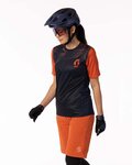 SCOTT Kolesarski dres s kratkimi rokavi - TRAIL VERTIC SS LADY - modra/oranžna