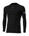 SIX2 Kolesarska  majica z dolgimi rokavi - SERAFINO MERINOS - črna