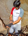 SIX2 Kolesarski dres s kratkimi rokavi - BIKE3 ULTRALIGHT - bela/siva/rdeča