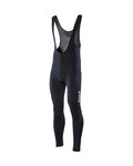 SIX2 Kolesarske dolge hlače z naramnicami - SLP WINTER - črna