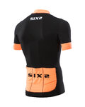 SIX2 Kolesarski dres s kratkimi rokavi - BIKE3 STRIPES - črna/oranžna