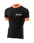 SIX2 Kolesarski dres s kratkimi rokavi - BIKE3 STRIPES - črna/oranžna
