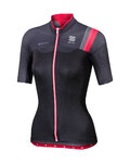 SPORTFUL Kolesarski dres s kratkimi rokavi - BODYFIT PRO LADY - črna/rdeča