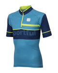 SPORTFUL Kolesarski dres s kratkimi rokavi - SQUADRA CORSE KIDS - svetlo modra/rumena/modra