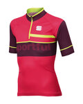 SPORTFUL Kolesarski dres s kratkimi rokavi - SQUADRA CORSE KIDS - bordo/rdeča/rumena