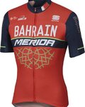 SPORTFUL Kolesarski dres s kratkimi rokavi - BAHRAIN MERIDA 2017 - rdeča/črna