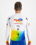SPORTFUL Kolesarski dres z dolgimi rokavi zimski - TOTAL ENERGIES 2022 - oranžna/bela/modra/rumena