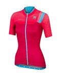 SPORTFUL Kolesarski dres s kratkimi rokavi - BODYFIT PRO LADY - rožnata/turkizna