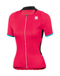 SPORTFUL Kolesarski dres s kratkimi rokavi - LUNA LADY - črna/rožnata