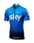 CASTELLI Kolesarski dres s kratkimi rokavi - TEAM SKY FAN 2019 - bela/črna/svetlo modra