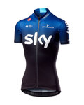 CASTELLI Kolesarski dres s kratkimi rokavi - TEAM SKY FAN 2019 - bela/črna/modra