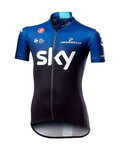 CASTELLI Kolesarski dres s kratkimi rokavi - TEAM SKY KID 2019  - črna/bela/modra