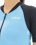 UYN Kolesarski dres s kratkimi rokavi - GRANFONDO LADY - antracit/svetlo modra