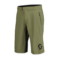 SCOTT Kolesarske kratke hlače brez naramnic - TRAIL VERTIC W/PAD - zelena