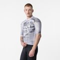 CASTELLI Kolesarski dres s kratkimi rokavi - STRATUS LOGO - bela/siva