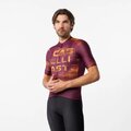 CASTELLI Kolesarski dres s kratkimi rokavi - STRATUS LOGO - bordo