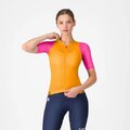 CASTELLI Kolesarski dres s kratkimi rokavi - CORRETTO W - oranžna/rožnata