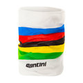 SANTINI Kolesarski grelnik vratu - UCI RAINBOW - bela/mavrično