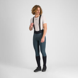 SPORTFUL Kolesarske dolge hlače z naramnicami - SUPERGIARA - zelena/črna