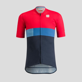 SPORTFUL Kolesarski dres s kratkimi rokavi - SNAP KID - ciklama/modra